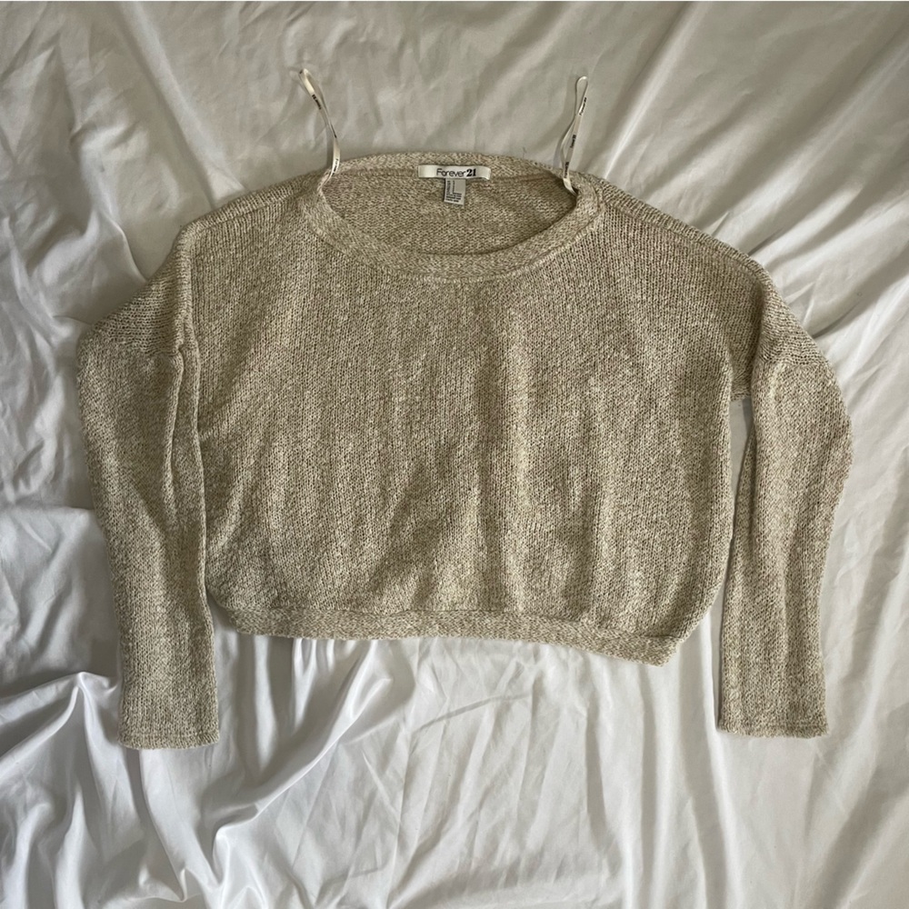 Forever 21 Tan Long Sleeve Knit Sweater